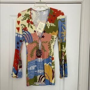 Peppermayo Fantasy Muse Print Long Sleeve Top New with tags U.S. 4